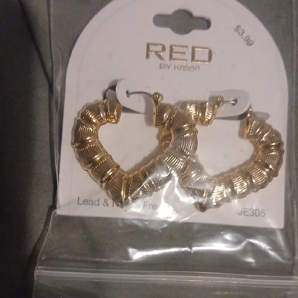 Gold and Silver Heart Earrings